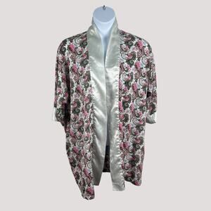 Vintage 1980s Victoria’s Secret Gold Label Floral Paisley Satin Robe One Size
